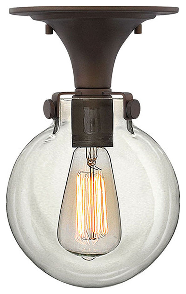 Hinkley Congress Globe Glass Flush Mount, Oil Rubbed Bronze