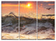 "Sunrise and Roaring Ocean Waves" Metal Wall Art, 3 Panels, 36"x28"