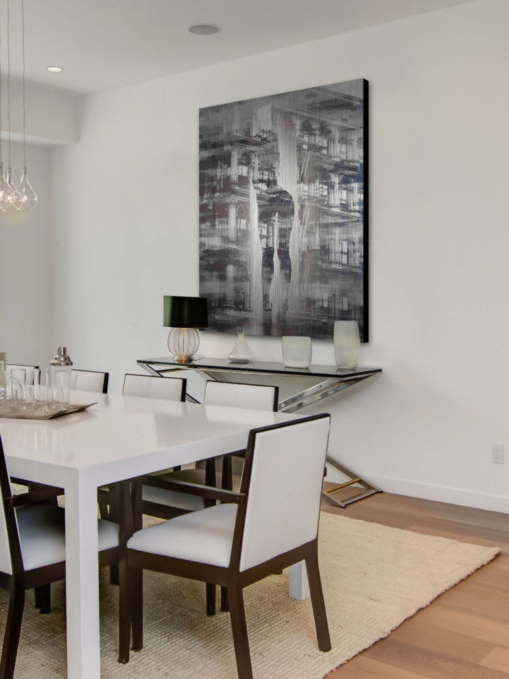 "Arches and Columns" Painting Print on Brushed Aluminum, 40"x60"