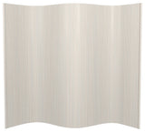 6' Tall Bamboo Wave Screen, White