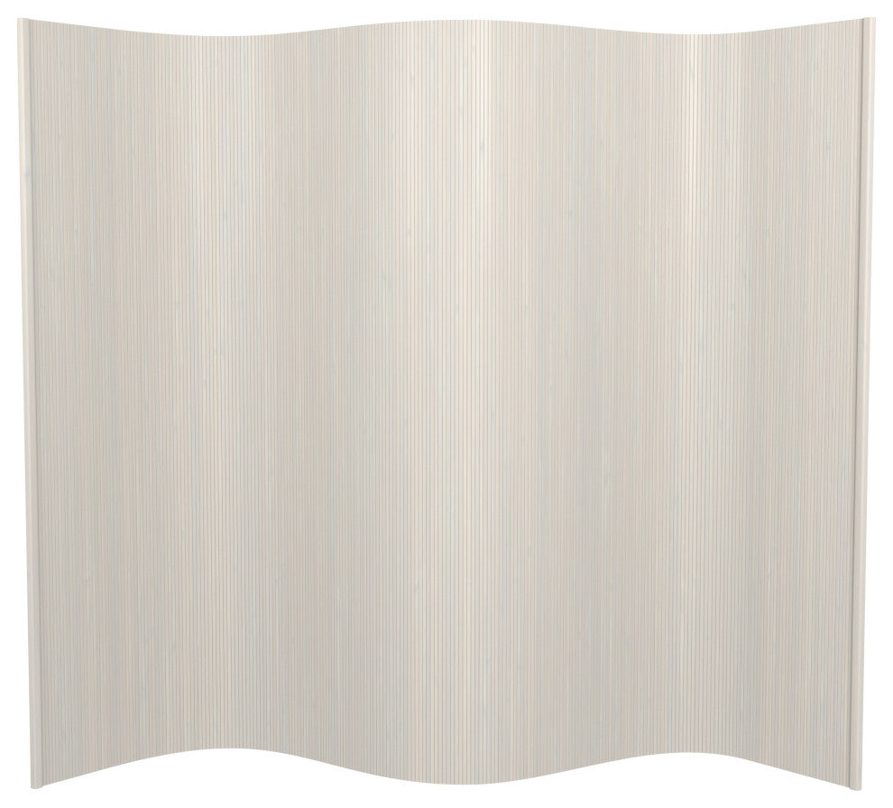 6' Tall Bamboo Wave Screen, White