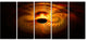 Bright Yellow Magical Lights, Abstract Art on Canvas, 60"x28", 5 Panels