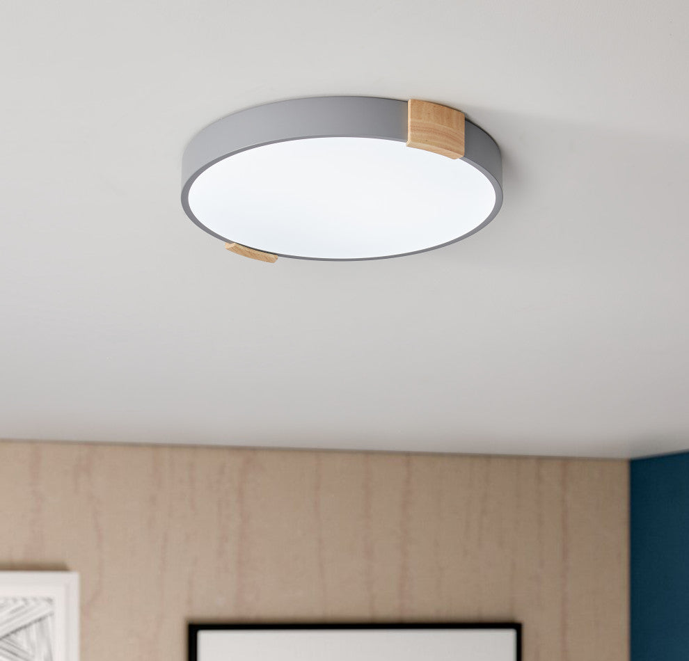 1-Light Round LED Flush Mount Light Modern Minimalist Ceiling Light