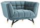 Sea Blue Adept Performance Velvet Armchair