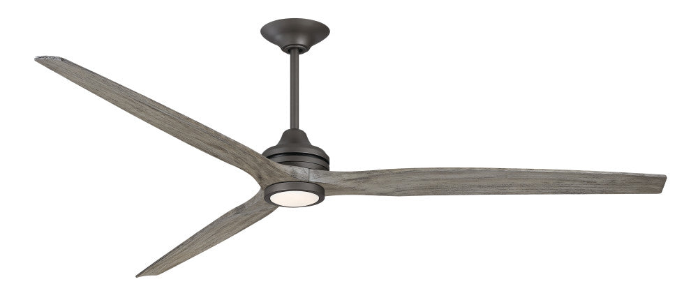 Fanimation Spitfire 84" Fan/LED Light, Matte Greige, Matte Greige/Weathered Wood Blades