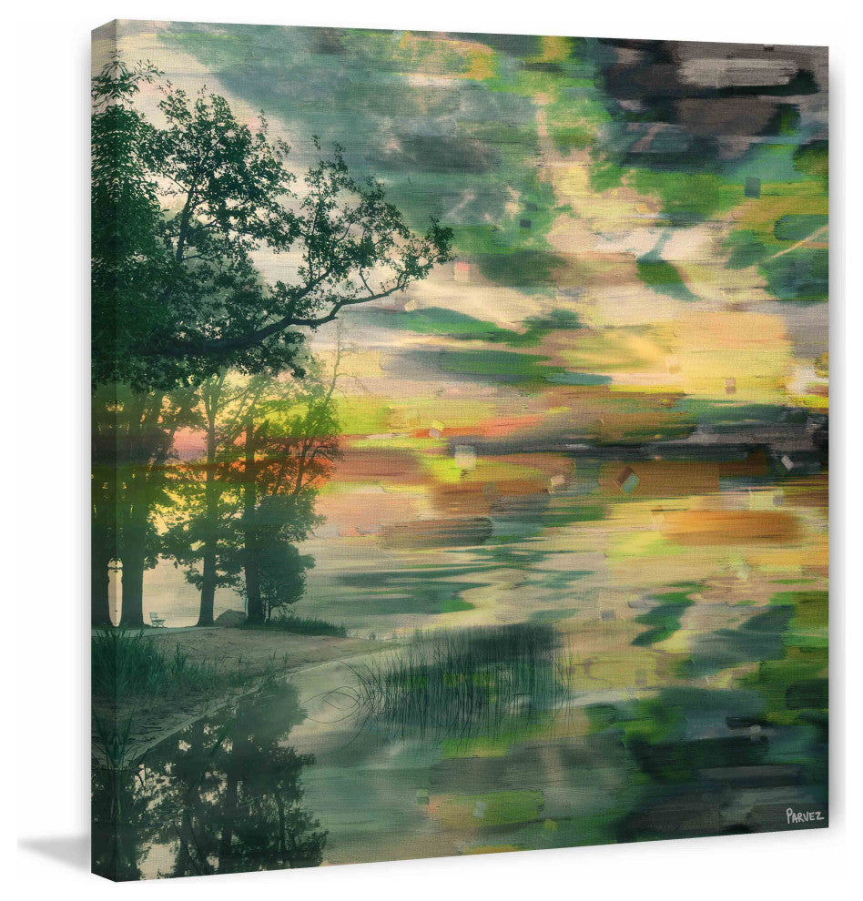 "Lakeside Trees" Fine Art Canvas Print, 48"x48"