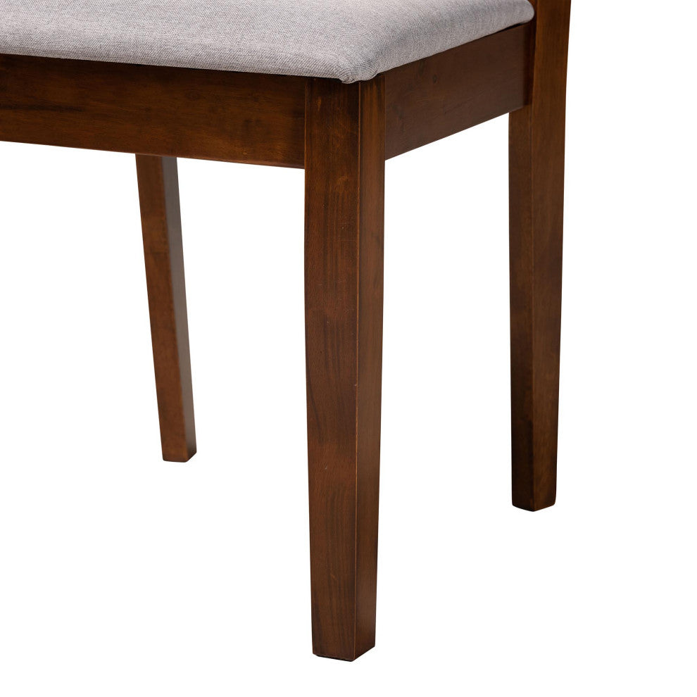 Denia Dining Collection, Gray/Walnut Brown, 7-Piece Dining Set