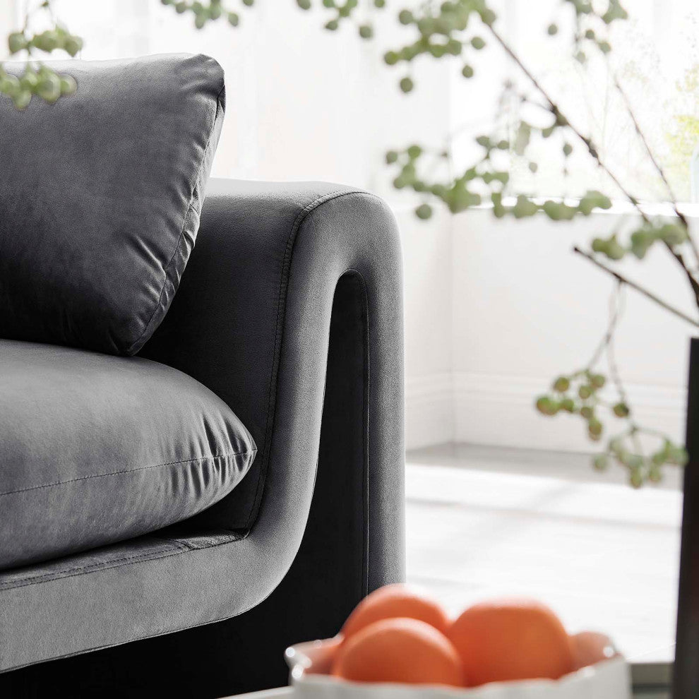 Waverly Performance Velvet Sofa, Gray