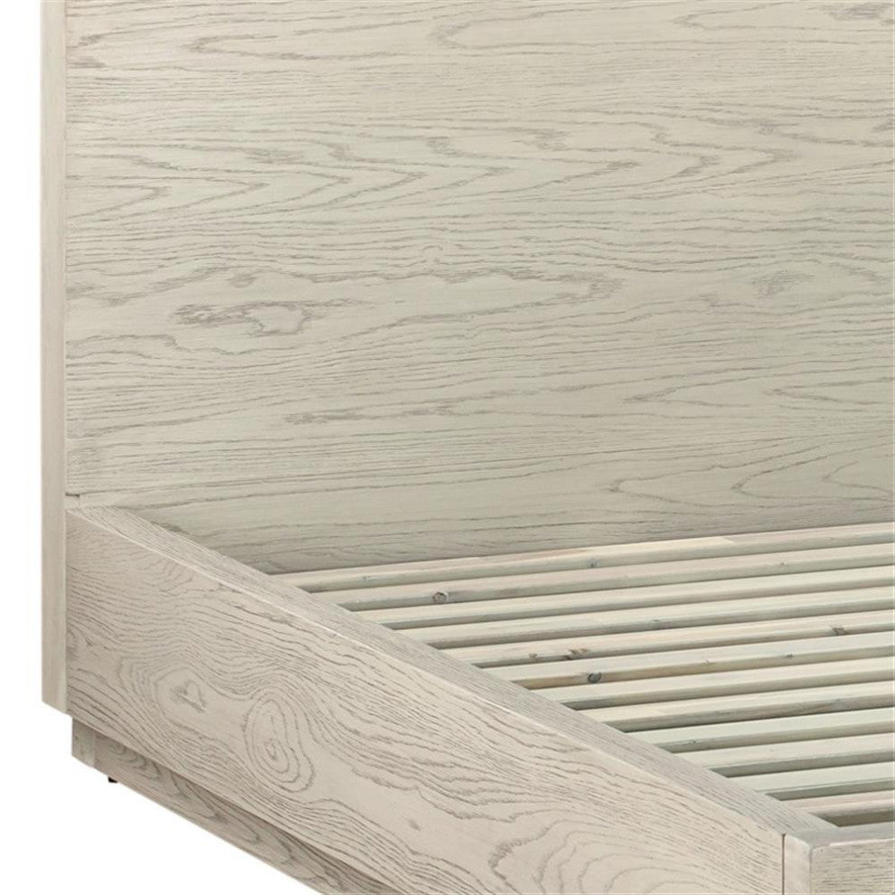 Armen Living Abbey King Modern Wood Platform Bed in Gray Oak