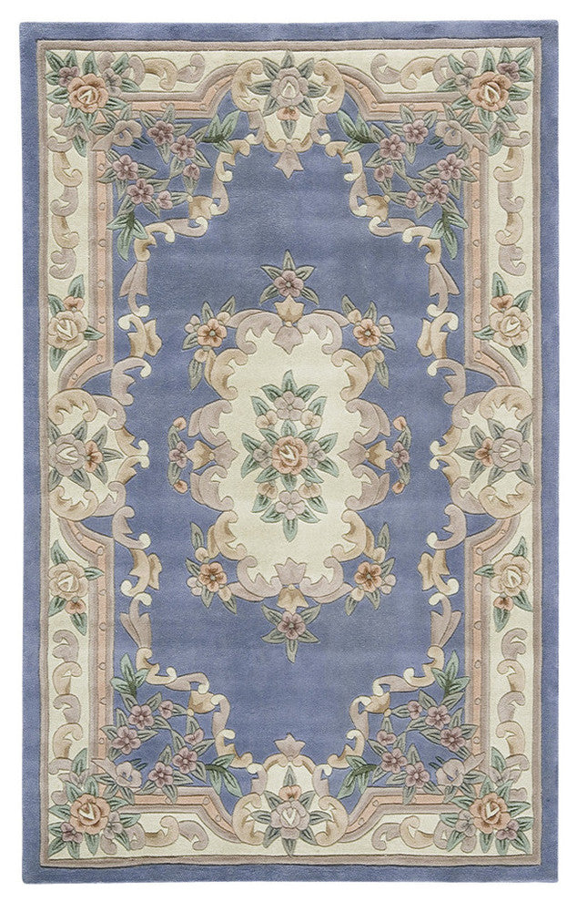 New Aubusson, Light Blue, 5'x8'
