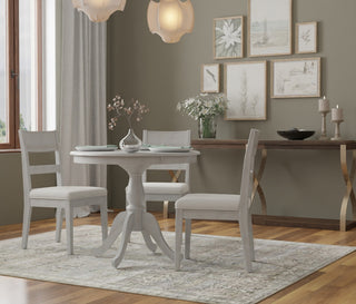 Fairview 36" Round Pedestal Dining Table, Whitewash