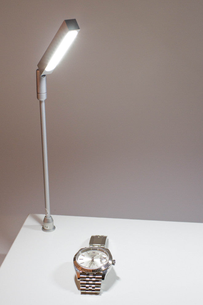 Jewelry Showcase LED Pole Stem Light Model FY-60 Silver 6000K, Set of 2, 6000k