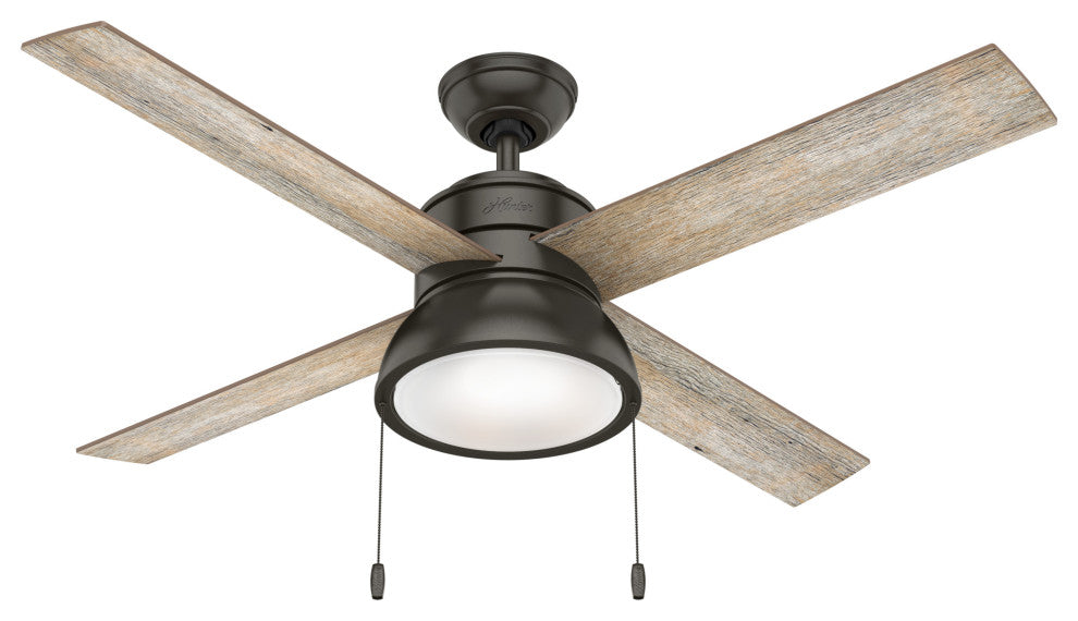 Hunter Fan Company 52" Loki Ceiling Fan With Light Kit, Noble Bronze