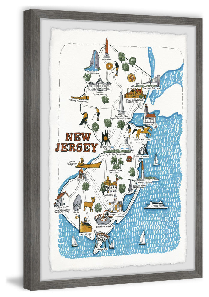 "NJ Spots" Framed Painting Print, 24x36