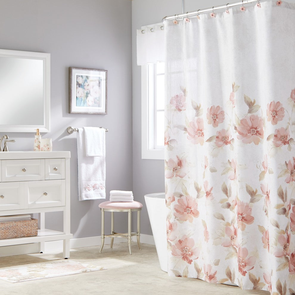 Misty Floral Shower Curtain Hooks