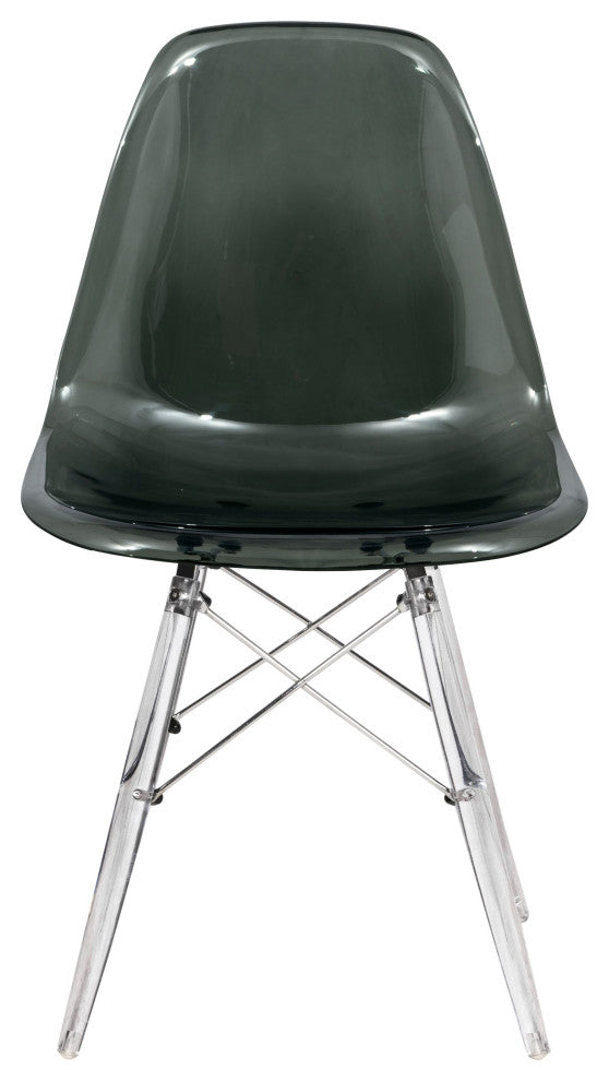 LeisureMod Dover Molded Side Chair With Acrylic Base, Set of 2
