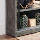 8' Tall Bookcase Wall With Ladder, Storage Organizer, Gray