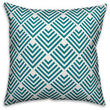 Teal Geometric Arrow Outdoor Throw Pillow, 18x18