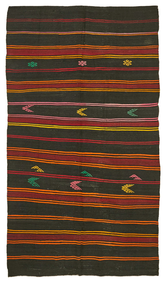 Rug N Carpet - Handmade Anatolian 6' 10'' x 12' 2'' Vintage Goat Hair Kilim Rug