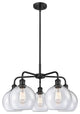 Athens 5-Light 26" Stem Chandelier, Matte Black, Seedy