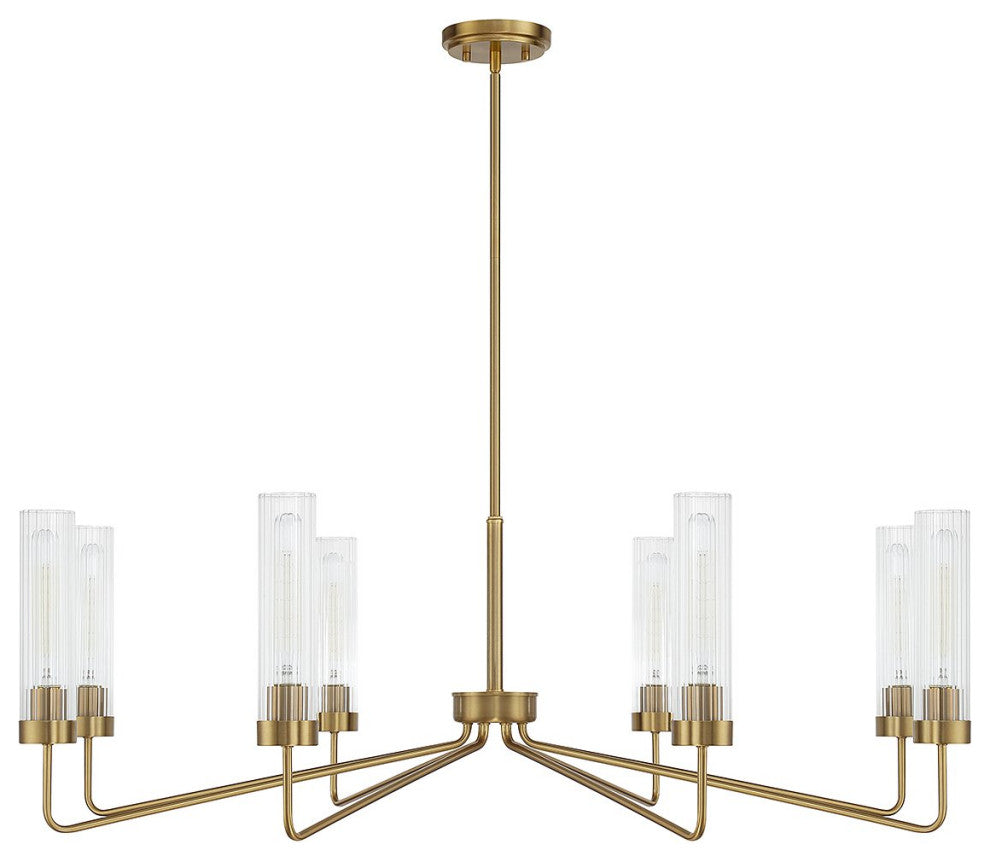 Baker Chandelier, Warm Brass, 8-Light