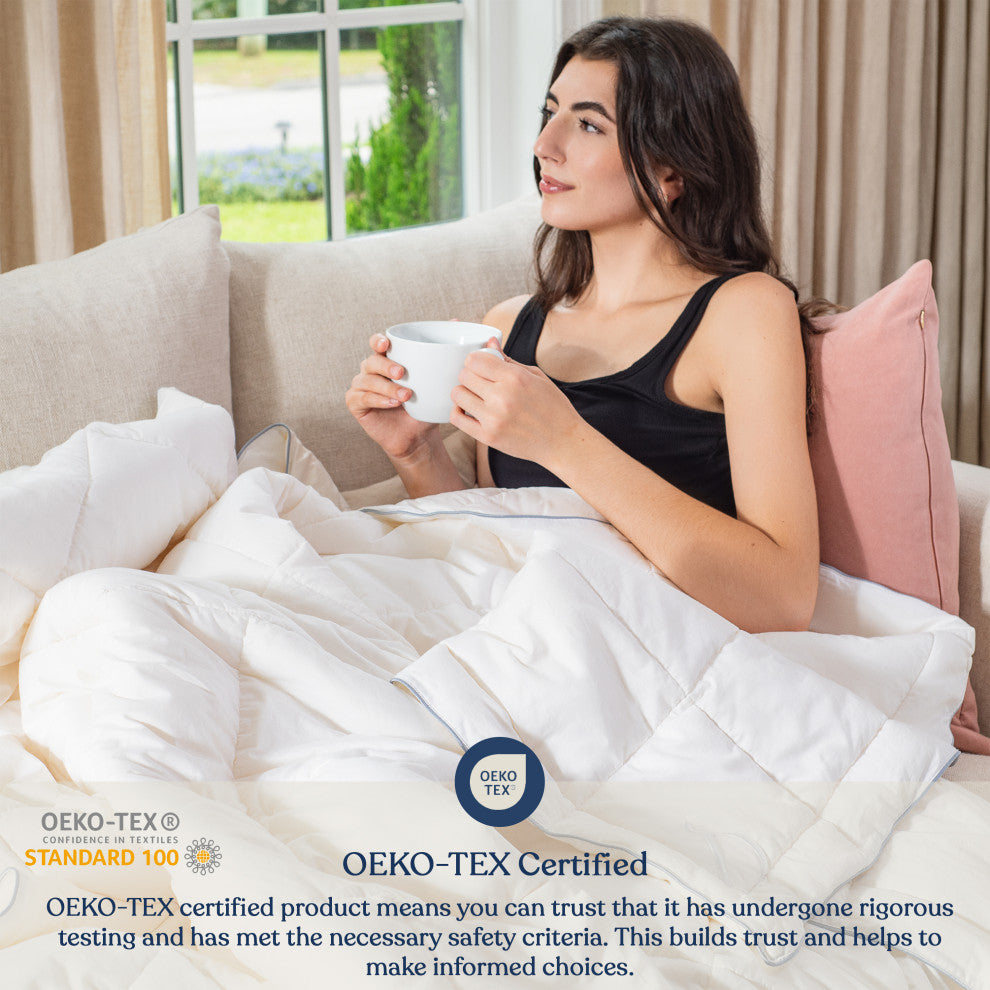 Down Lightweight Duvet Insert Organic Cotton Shell, King, 108"x92"