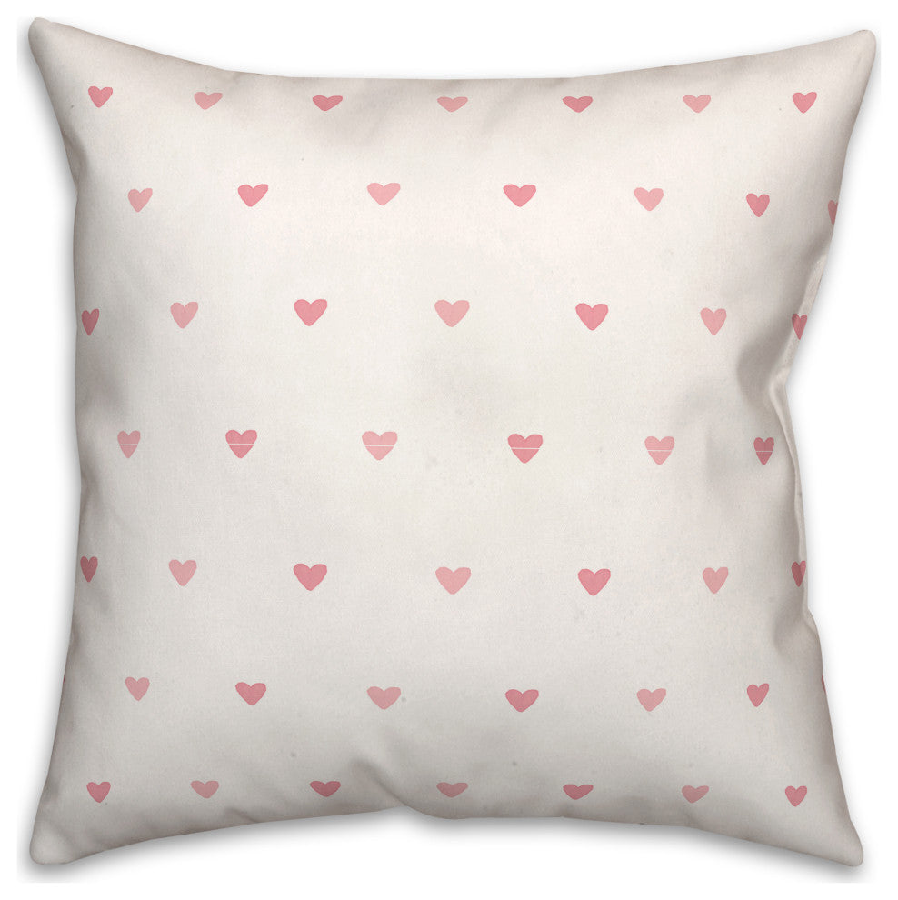 Simple Heart Pattern 18"x18" Spun Poly Pillow