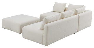 Hangover 4-Piece Modular Upholstered Chaise Sectional, Cream Boucle