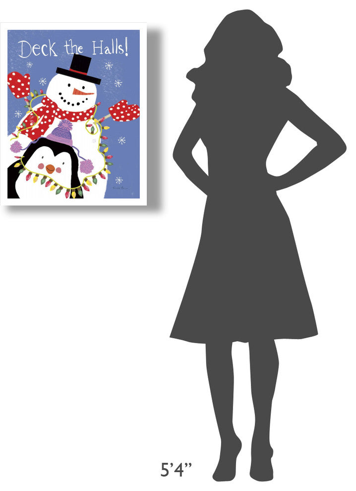 "Snowman and Penguin Friends III" Digital Paper Print by Farida Zaman, 22"x26"
