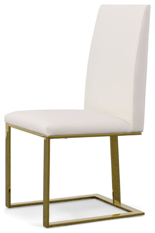 Modrest Frankie Contemporary White and Gold Dining Chair