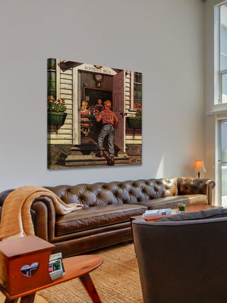 "Flowers for Teacher" Painting Print on Canvas by Stevan Dohanos