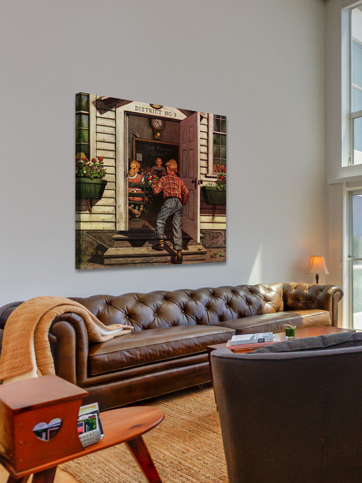 "Flowers for Teacher" Painting Print on Canvas by Stevan Dohanos