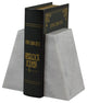 Platanus Collection Black and Gold Marble Bookends, Pearl White