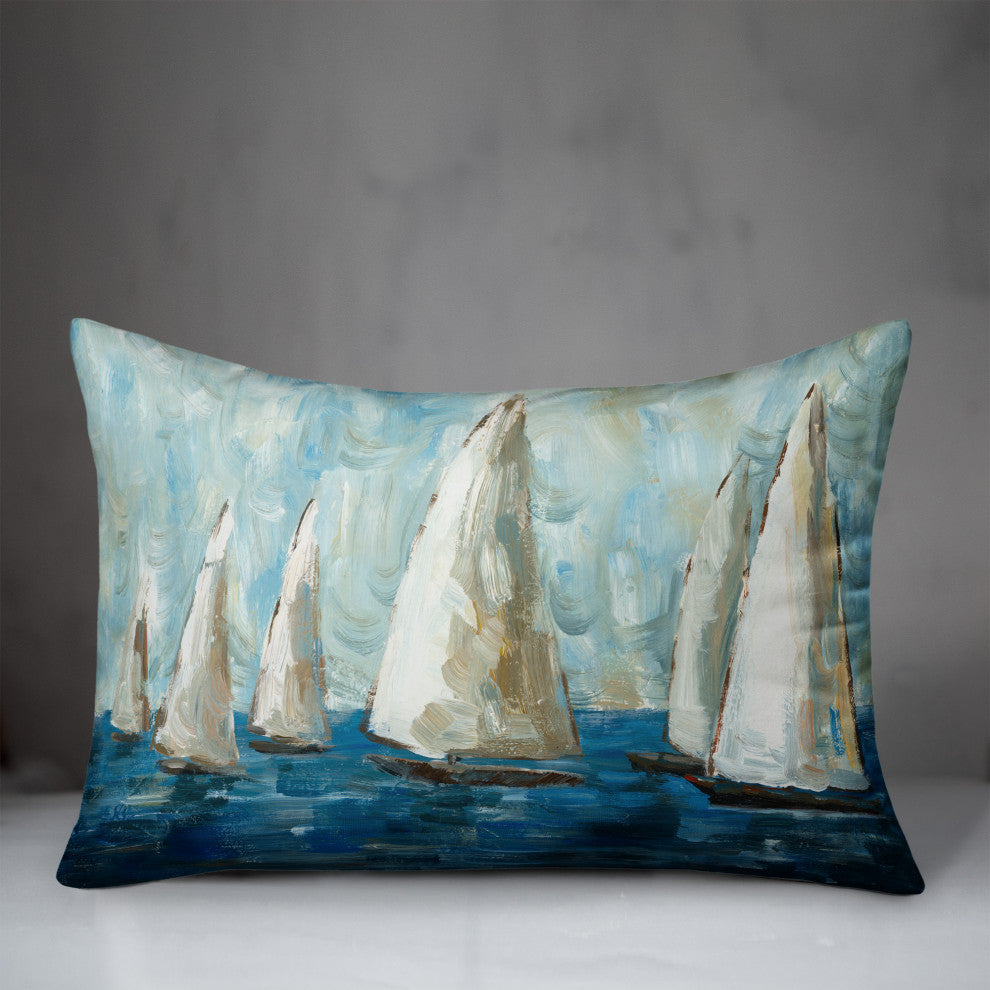 Painted Sailboats 14x20 Indoor/Outdoor Pillow