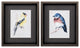 10" X 12" Brushed Silver Frame Bird On Branch (Set Of 2)