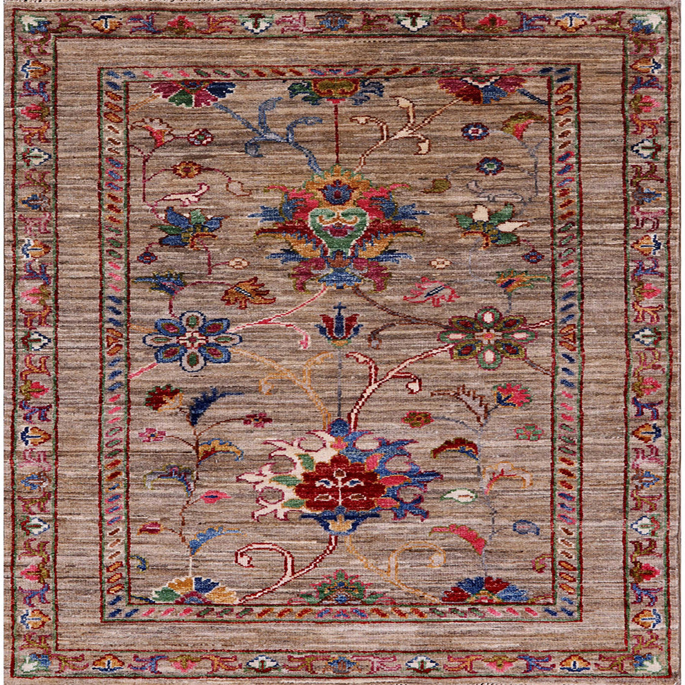 Ahgly Company Indoor Square Mid-Century Modern Area Rugs, 3' Square