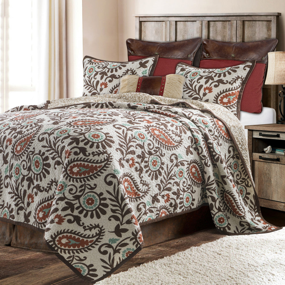 Rebecca Paisley Reversible Quilt Set, 3 Piece, King