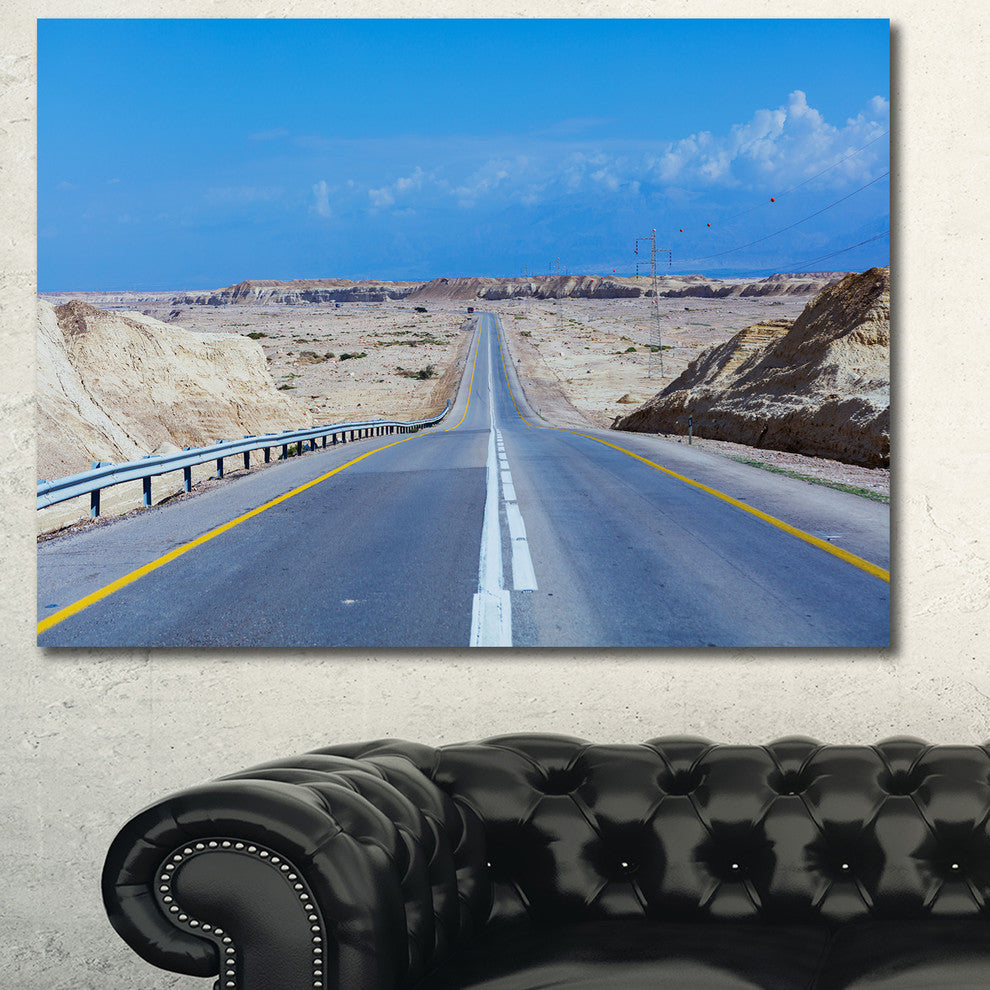Beautiful Desert Road Israel, Landscape Canvas Art Print, 40"x30"