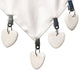 Natural Stone Hearts Table Cloth Weights on Clip Hangers, White, Set of 4