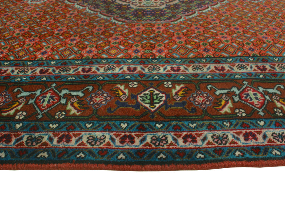 Fine Vintage Distressed Sabite Rust/Navy Rug, 6'4x9'5