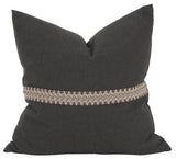 Howard Elliott 20" x 20" Pillow Seascape Charcoal w/ Deco Trim - Down Insert