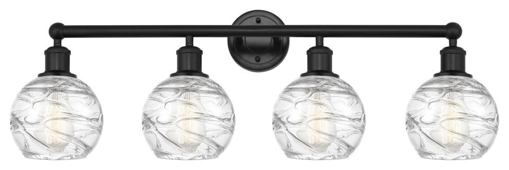 Innovations 616-4W-BK-G1213-6 4 Light Bath Vanity Light, Matte Black