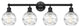Innovations 616-4W-BK-G1213-6 4 Light Bath Vanity Light, Matte Black