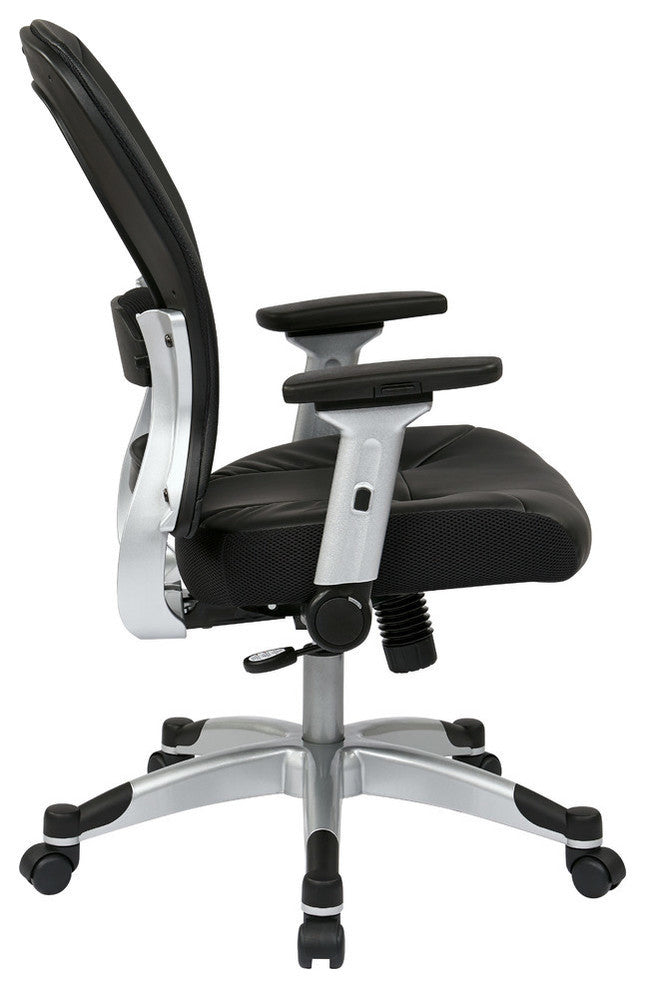Professional Light Air Grid Back and Bonded Leather Seat Chair