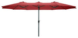 Pure Garden 15 Ft Double Patio Umbrella, Red