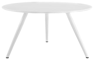Modway Lippa 54" Round Wood Top Dining Table With Tripod Base, White