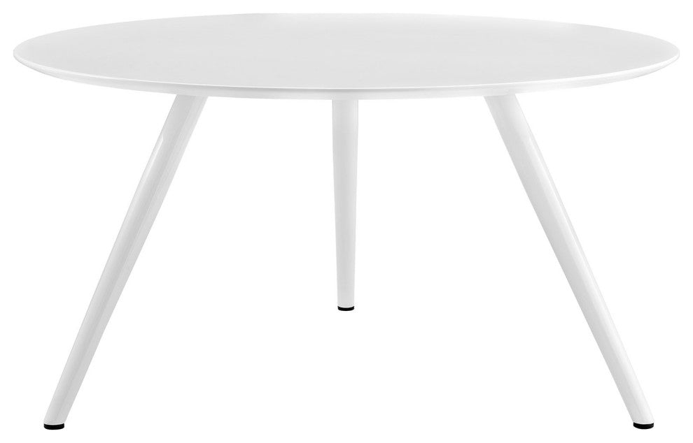 Modway Lippa 54" Round Wood Top Dining Table With Tripod Base, White