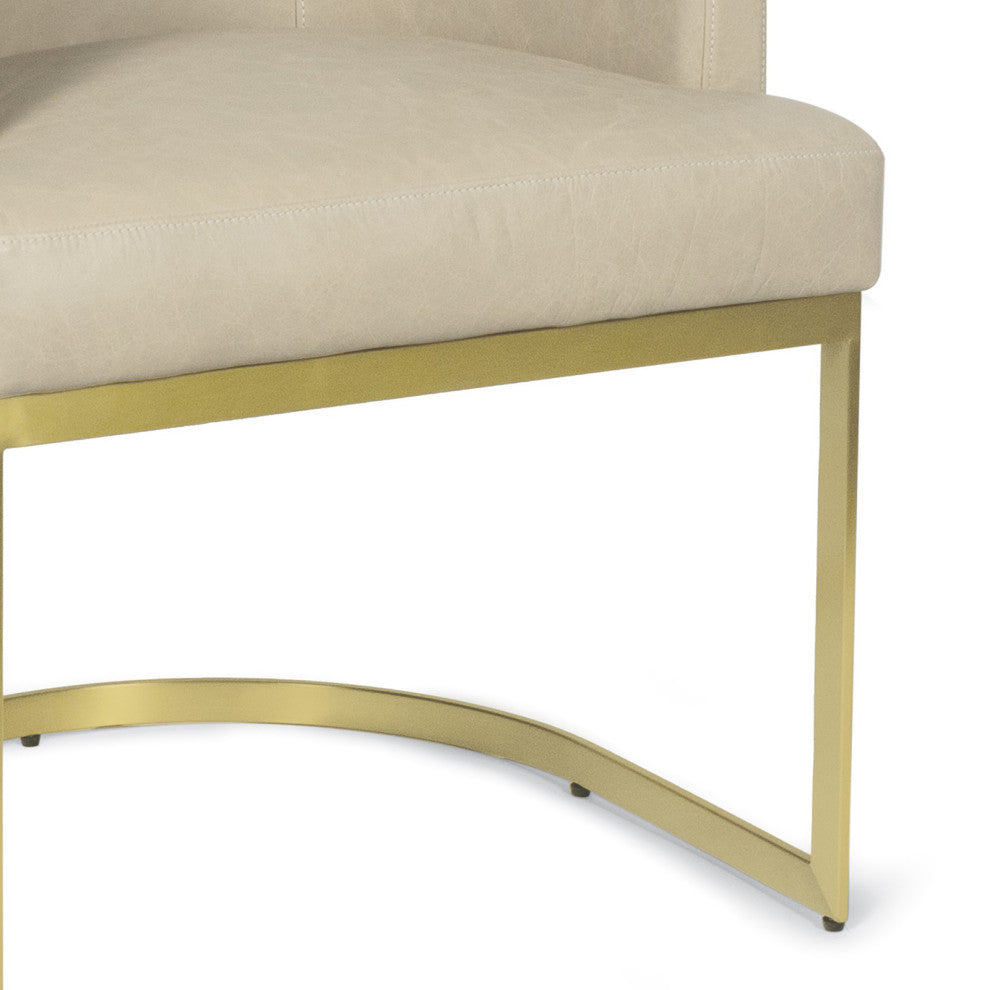 Owen Leather Dining Chair, Cappuccino