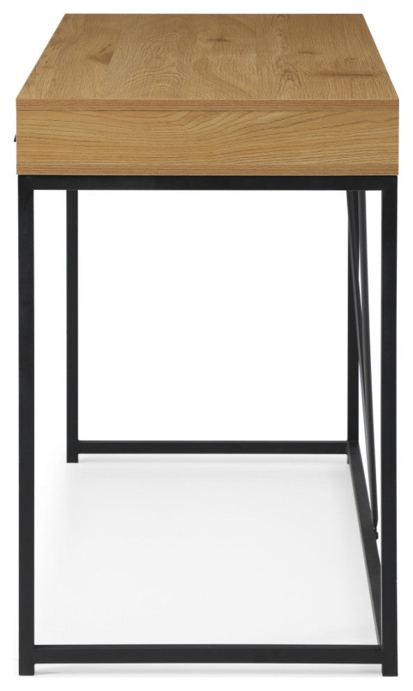 Loft Lyfe Marielle Desk, 2 Storage Drawers, Natural/Black