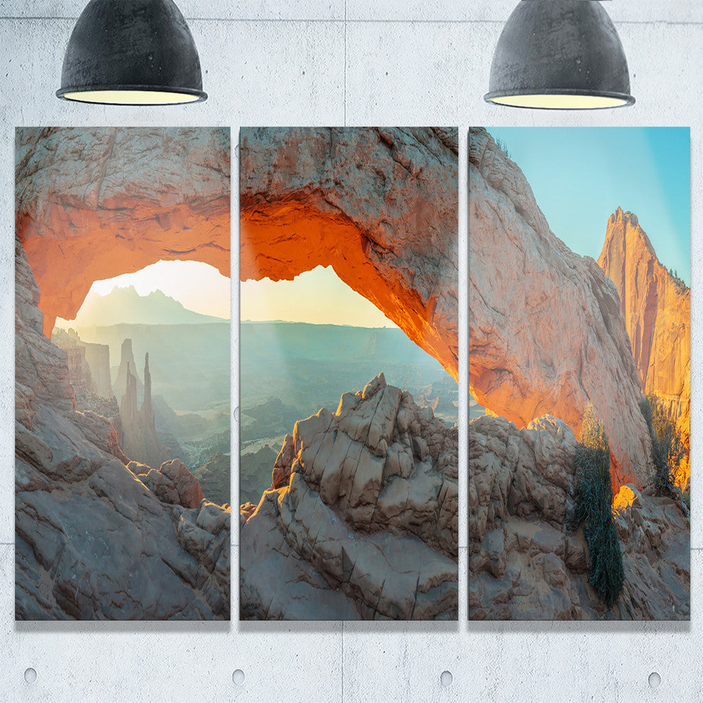 "Mesa Arch Canyon lands Utah Park" Metal Wall Art, 3 Panels, 36"x28"